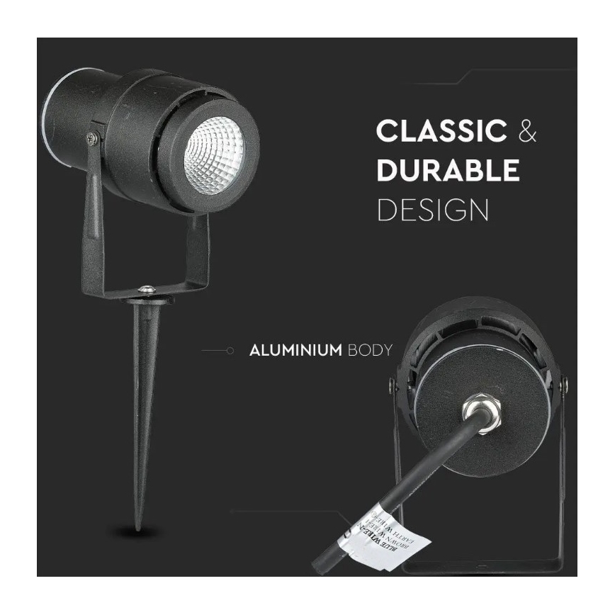 LED Vonkajšia lampa LED/12W/230V 3000K čierna IP65