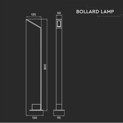 LED Vonkajšia lampa LED/6W/230V IP65 antracit