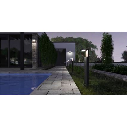 LED Vonkajšia lampa NATURA LED/12W/230V 4000K 60 cm IP65 hnedá/antracit