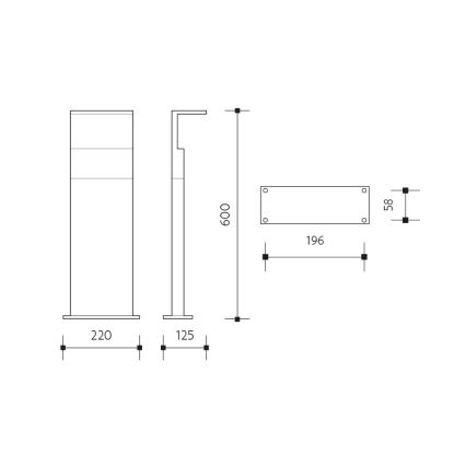 LED Vonkajšia lampa NATURA LED/12W/230V 4000K 60 cm IP65 hnedá/antracit