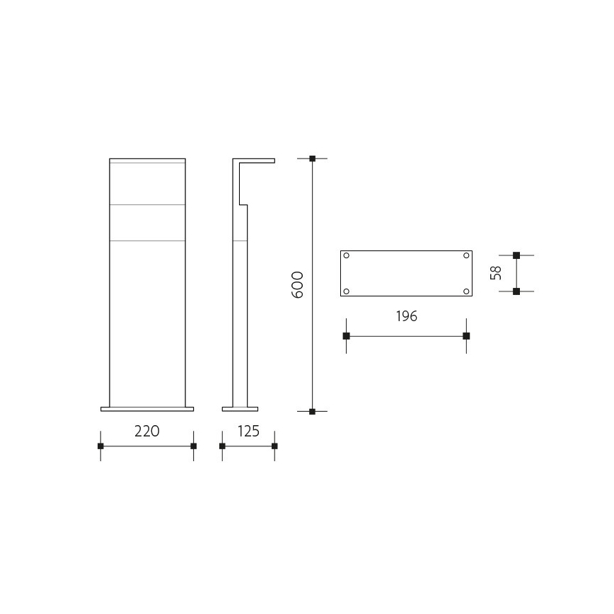 LED Vonkajšia lampa NATURA LED/12W/230V 4000K 60 cm IP65 hnedá/antracit