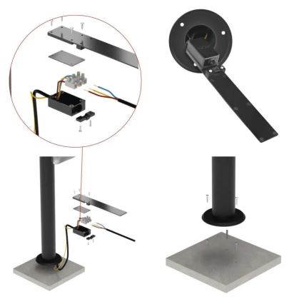 LED Vonkajšia lampa NIKA LED/12,5W/230V IP44 80 cm
