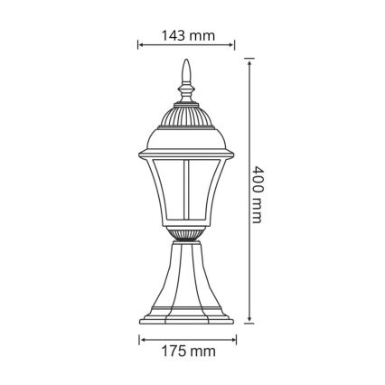 LED Vonkajšia lampa PARIS 2 1xE27/4,9W/230V