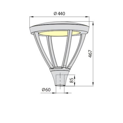 LED Vonkajšia lampa PARK PLUS LED/60W/230V 4000K