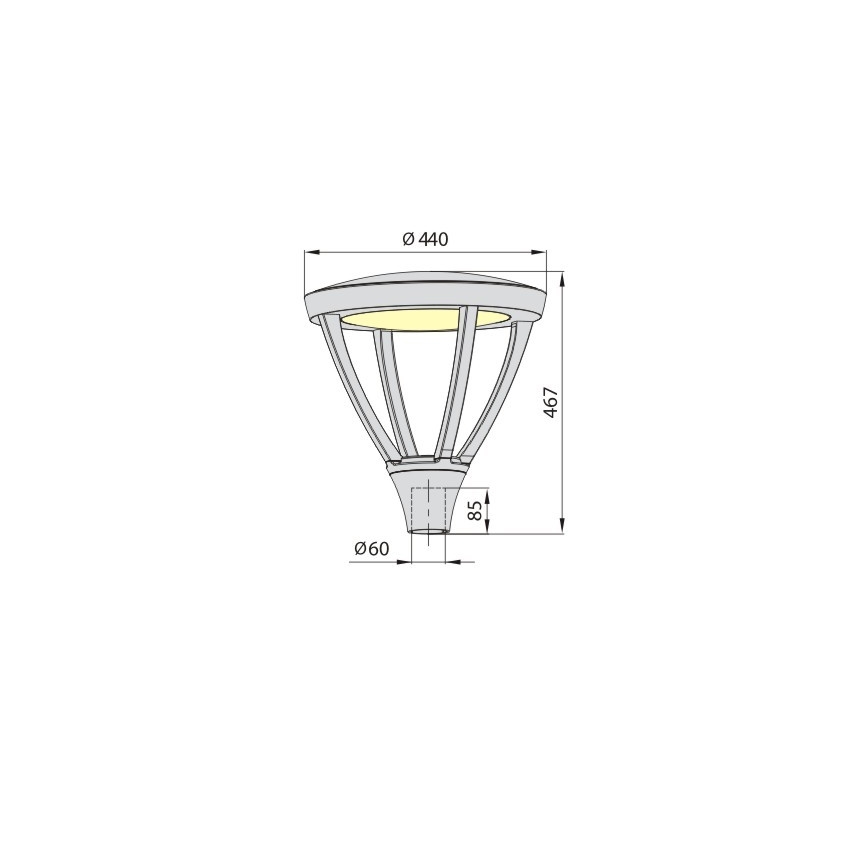 LED Vonkajšia lampa PARK PLUS LED/60W/230V 4000K