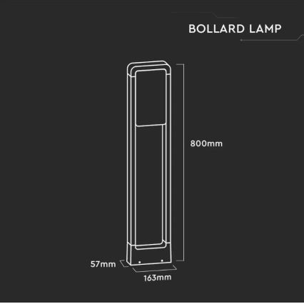 LED Vonkajšia lampa SAMSUNG CHIP LED/10W/230V 3000K IP65 čierna