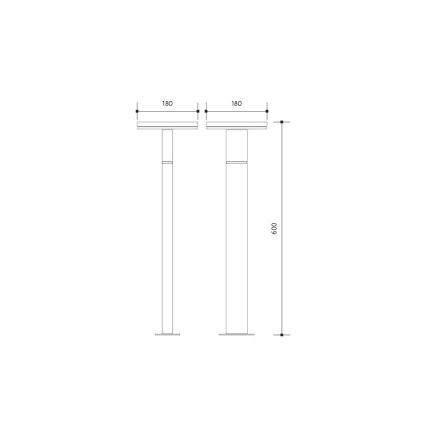 LED Vonkajšia lampa so senzorom BARI LED/10W/230V 4000K 60 cm IP54 antracit