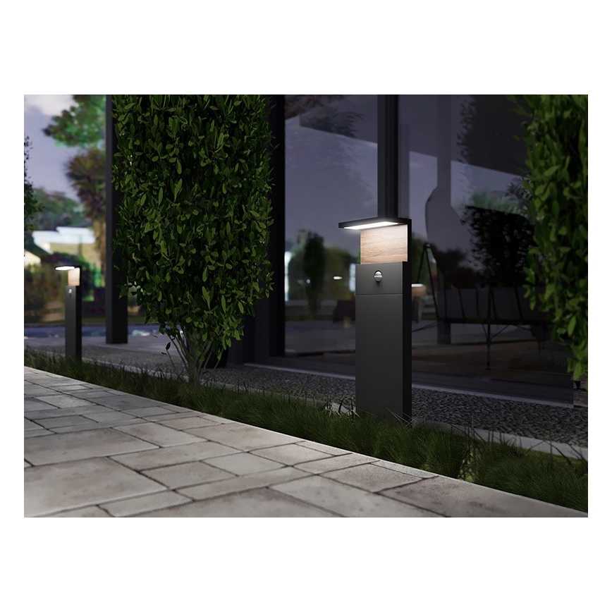 LED Vonkajšia lampa so senzorom NATURA LED/12W/230V 4000K IP54 hnedá/antracit