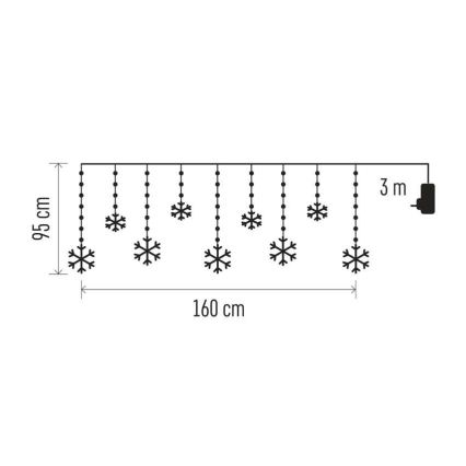 LED Vonkajšia reťaz 131xLED/1,6m IP44 studená biela