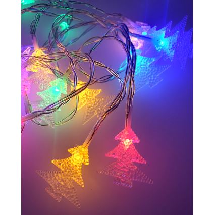 LED vonkajšia reťaz 20xLED/2xAA 2,2 m IP44 viacfarebné stromčeky