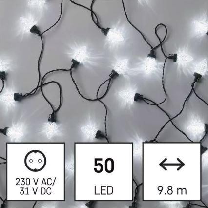 LED vonkajšia reťaz 50xLED/8 funkcií 14,8 m IP44 studená biela