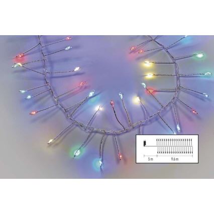 LED vonkajšia reťaz 960xLED/8 funkcií 9,6m IP44 viacfarebná