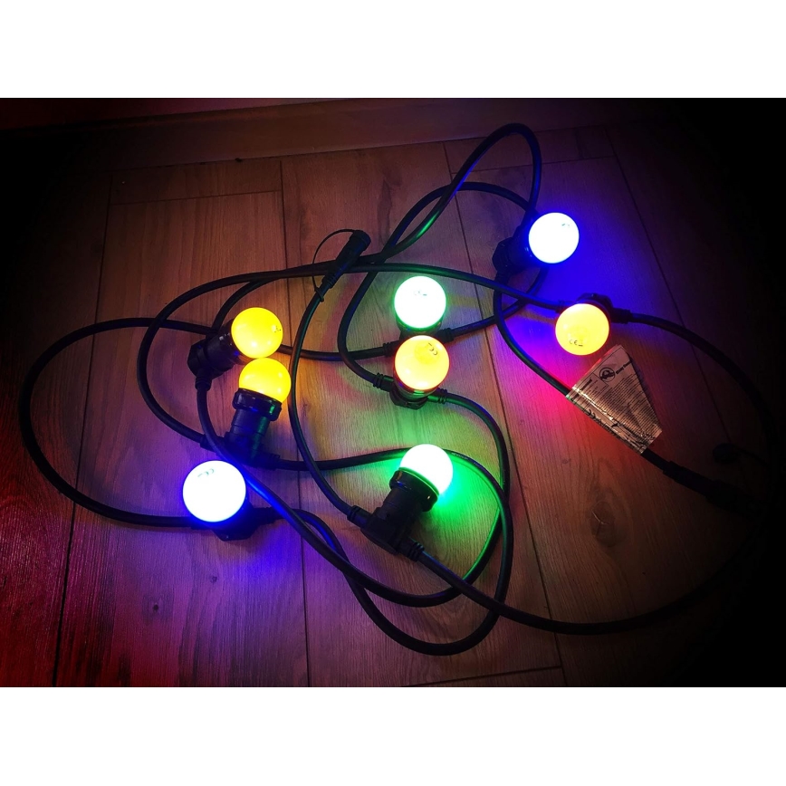 LED Vonkajšia reťaz EASY CONNECT 8xE27 5m IP44 multicolor