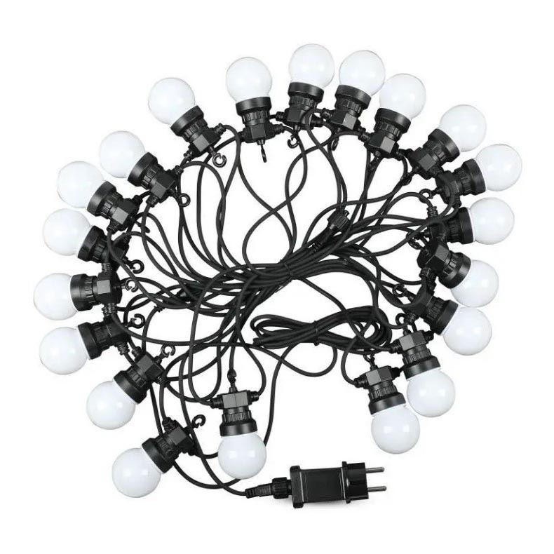 LED Vonkajšia reťaz STRING 10m 20xLED/0,5W/24/230V 3000K IP44