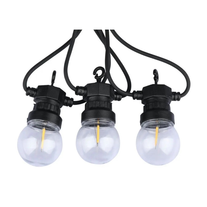 LED Vonkajšia reťaz STRING 5m 10xLED/0,4W/24/230V 3000K IP44