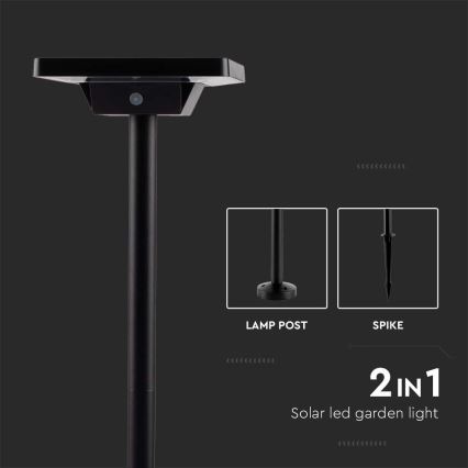 LED Vonkajšia solárna lampa 2v1 LED/2W/3,7V IP65 3000/4000/6500K 2600 mAh