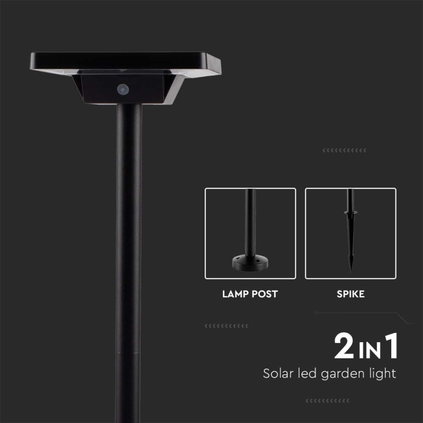 LED Vonkajšia solárna lampa 2v1 LED/2W/3,7V IP65 3000/4000/6500K 2600 mAh