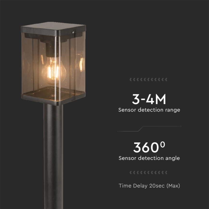 LED Vonkajšia solárna lampa so senzorom LED/2,5W/3,7V 3000K IP54 2000 mAh čierna