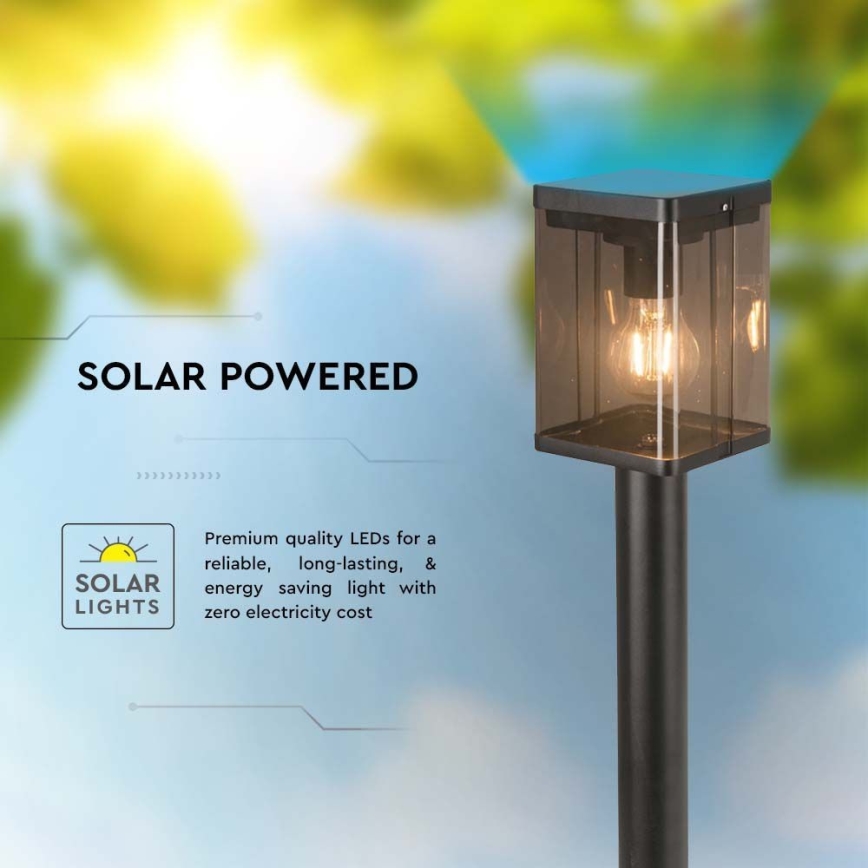 LED Vonkajšia solárna lampa so senzorom LED/2,5W/3,7V 3000K IP54 2000 mAh čierna