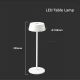 LED Vonkajšia stmievateľná dobíjacia dotyková stolná lampa LED/2W/5V 4400 mAh IP54 biela