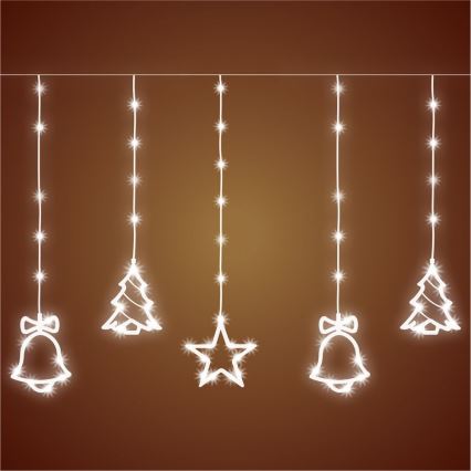 LED vonkajšia svetelná reťaz 186xLED 7m IP44 studená biela