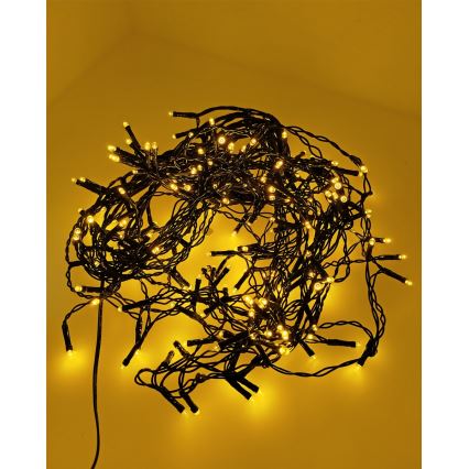 LED vonkajšia svetelná reťaz 200xLED/230V 7,6 m IP44 čierna