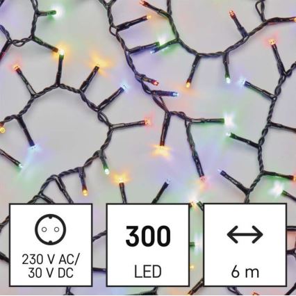 LED vonkajšia svetelná reťaz 300xLED/11m IP44 viacfarebná