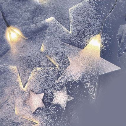 LED vonkajšia svetelná reťaz 30xLED/3,9m IP44 hviezdy