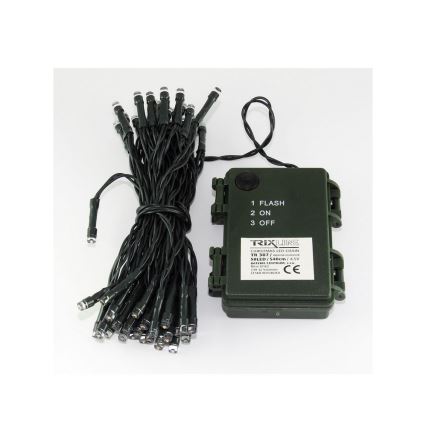 LED vonkajšia svetelná reťaz 50× LED, 2 režimy, 5,4 m, IP44, viacfarebná