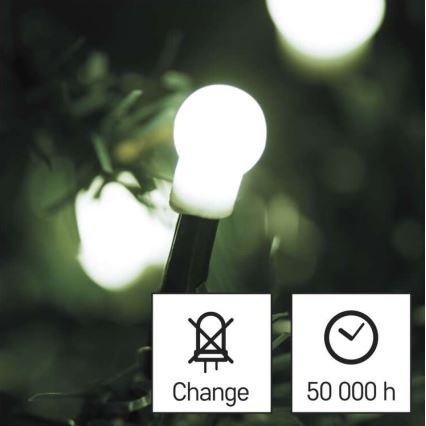 LED vonkajšia svetelná reťaz 80xLED/13m IP44 studená biela