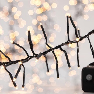 LED vonkajšia svetelná reťaz CLUSTER 588xLED/8 funkcií 8,5 m IP44 teplá biela