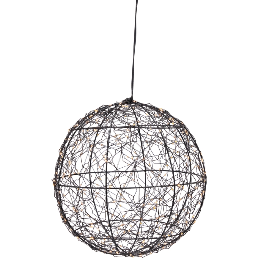 LED vonkajšia vianočná dekorácia 300×LED/230 V priemer 25 cm IP44 teplá biela guľa/čierna