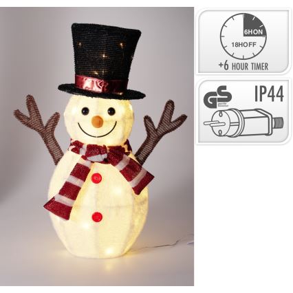 LED vonkajšia vianočná dekorácia 35xLED/230V 67 cm IP44 snehuliak