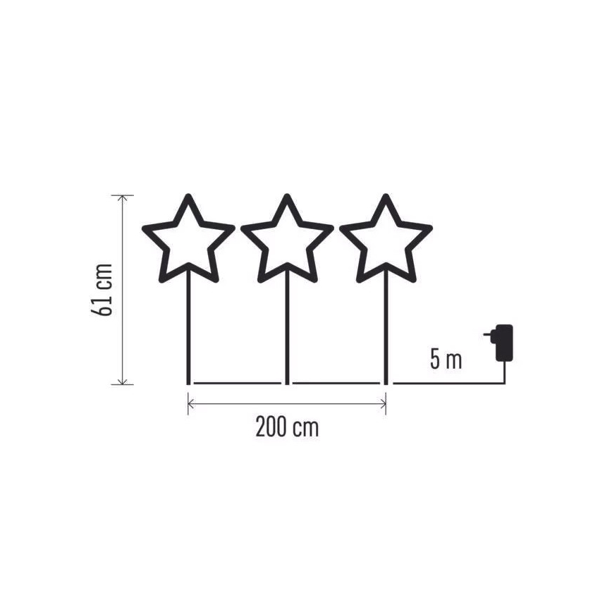 LED Vonkajšia vianočná dekorácia 402xLED/3,6W/4,5/230V IP44 teplá biela