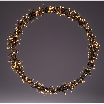 LED Vonkajšia vianočná dekorácia 500xLED/230V 8 funkcií pr. 58 cm IP44 teplá biela veniec/čierna