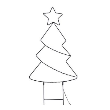 LED vonkajšia vianočná dekorácia 85xLED/3xAA IP44 teplá biela stromček