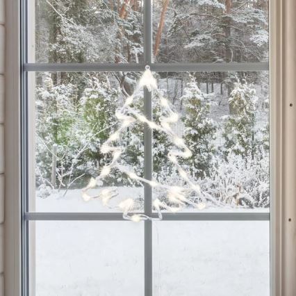 LED Vonkajšia vianočná dekorácia do okna 35xLED/230V IP44 teplá biela/stromček