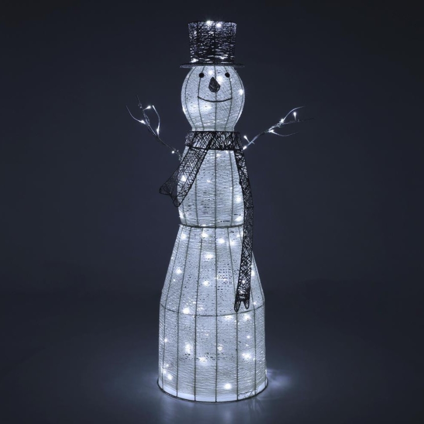 LED Vonkajšia vianočná dekorácia LED/3,6W/230V/studená biela 124 cm IP44 snehuliak