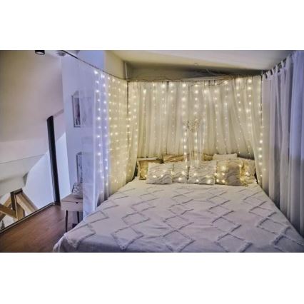 LED Vonkajšia vianočná reťaz 240xLED/8 funkcií 6,7 m IP44 teplá biela