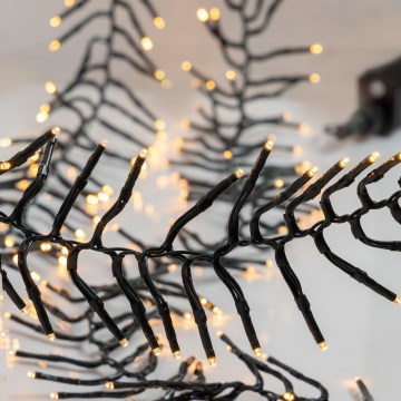 LED vonkajšia vianočná reťaz CLUSTER 1512xLED/8 funkcií 17 m IP44 teplá biela