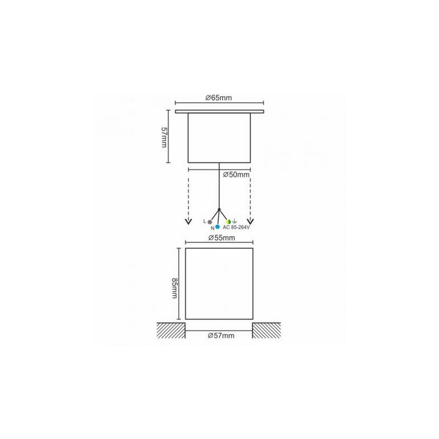 LED Vonkajšie nájazdové svietidlo LED/4W/85-264V IP67 2800K