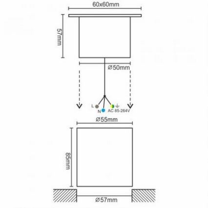 LED Vonkajšie nájazdové svietidlo LED/4W/85-264V IP67 2800K