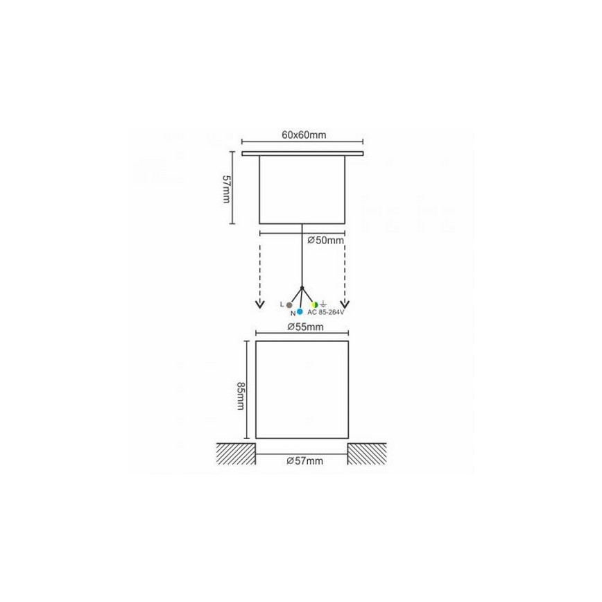 LED Vonkajšie nájazdové svietidlo LED/4W/85-264V IP67 2800K