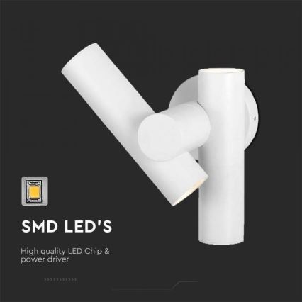 LED Vonkajšie nástenné bodové flexibilné svietidlo 2xLED/3W/230V 4000K IP44 biela