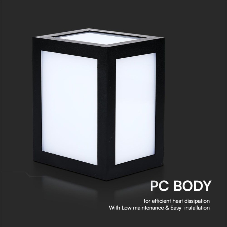 LED vonkajšie nástenné svietidlo 12W/230V 6400K IP65 čierne