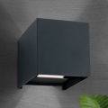 LED Vonkajšie nástenné svietidlo CUBE 2xLED/3W/230V IP54 antracit