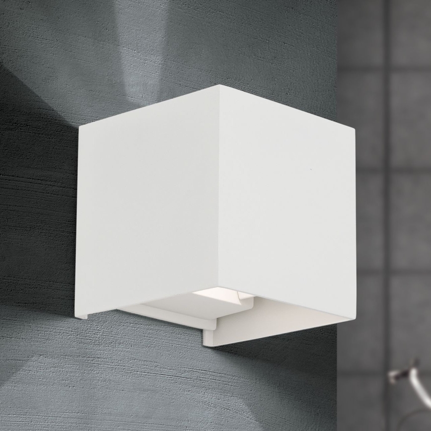 LED Vonkajšie nástenné svietidlo CUBE 2xLED/3W/230V IP54 biela