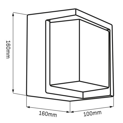 LED Vonkajšie nástenné svietidlo ESSEN LED/12W/230V IP44 čierna