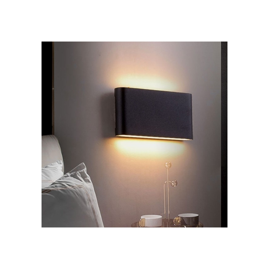 LED Vonkajšie nástenné svietidlo FLOW 2xLED/3W/230V IP54 4000K antracit