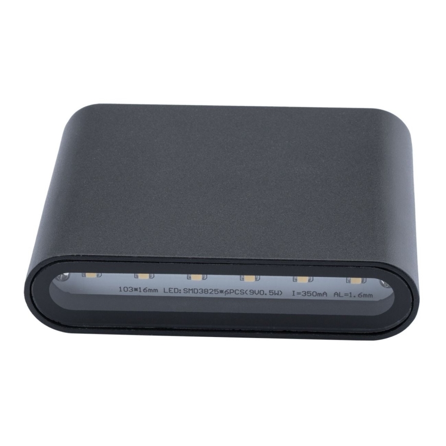 LED Vonkajšie nástenné svietidlo FLOW 2xLED/3W/230V IP54 čierna
